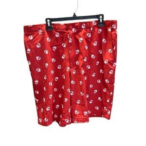 Golf America 36 Men's Christmas Santa Golf Shorts Flat Front Holiday Stretch